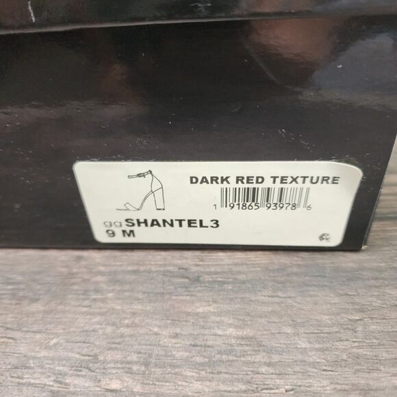 Guess Womens  Heels Dark Red Texture Size 9m Open Toe gg Shantel3 - Picture 2 of 14